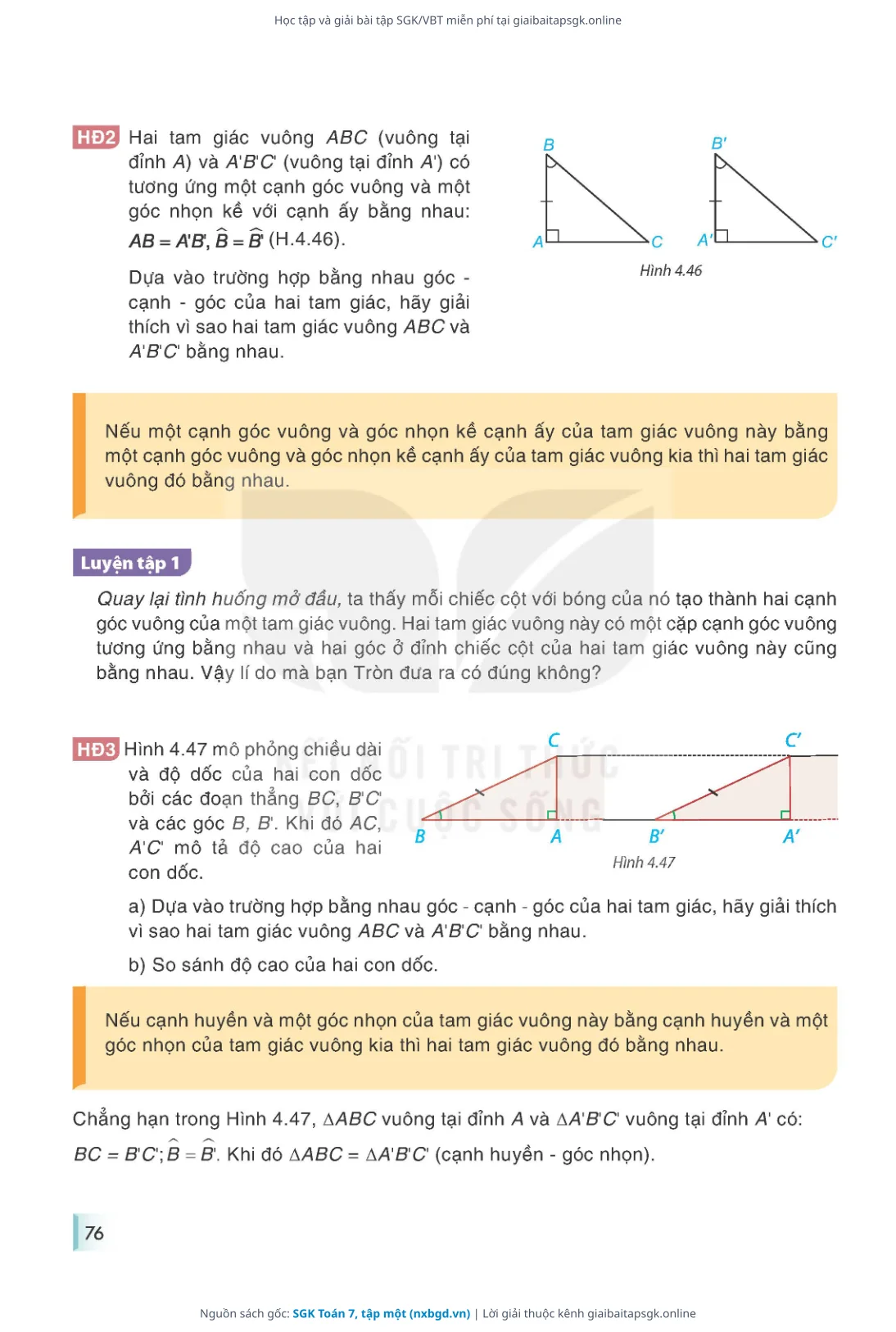 Trang 77 sách giáo khoa SGK Toán 7, tập một thu nhỏ