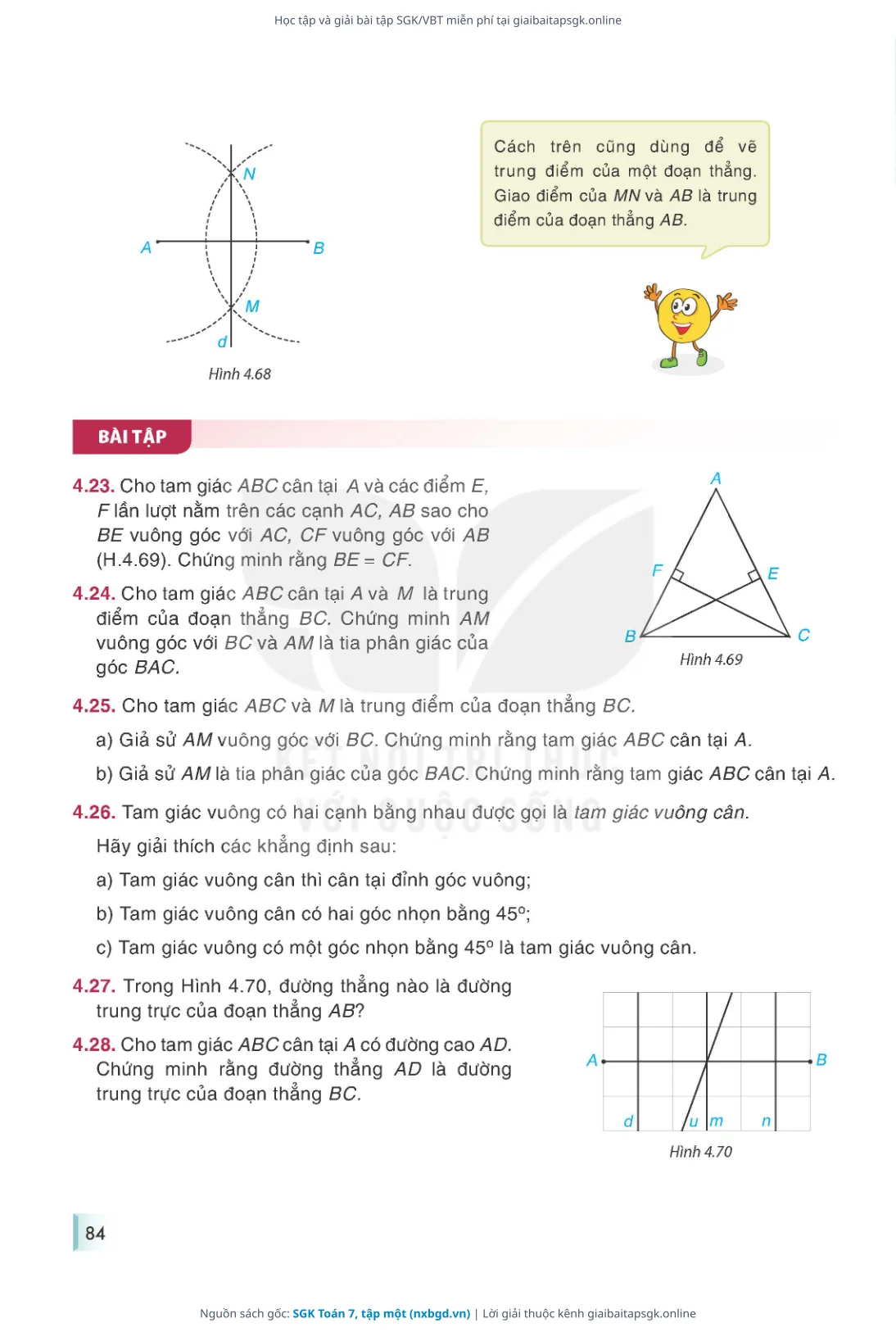 Trang 85 sách giáo khoa SGK Toán 7, tập một thu nhỏ