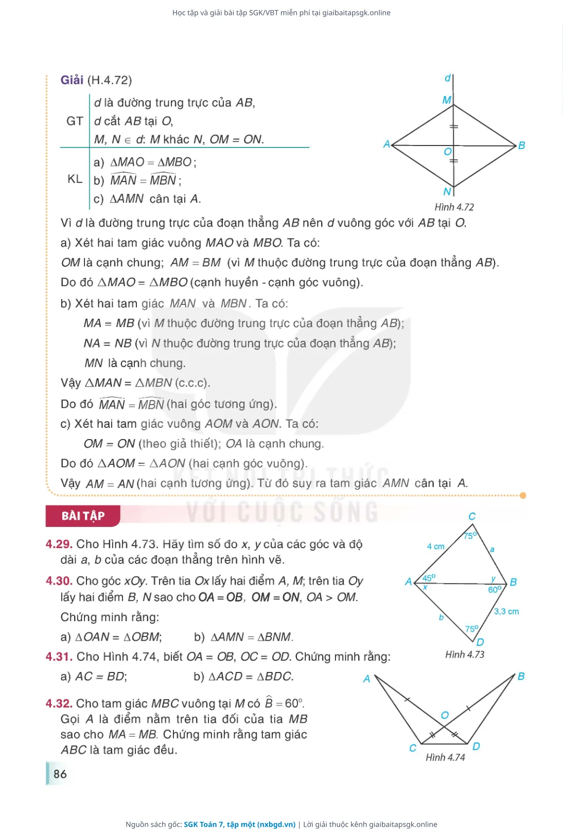 Trang 87 sách giáo khoa SGK Toán 7, tập một thu nhỏ