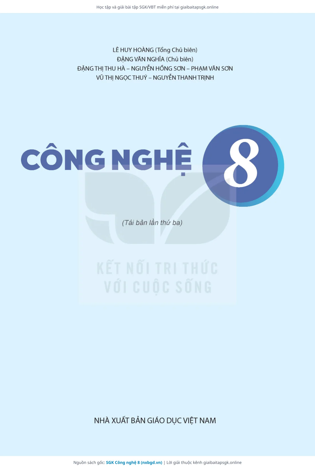Trang 2 sách giáo khoa SGK Công nghệ 8 thu nhỏ