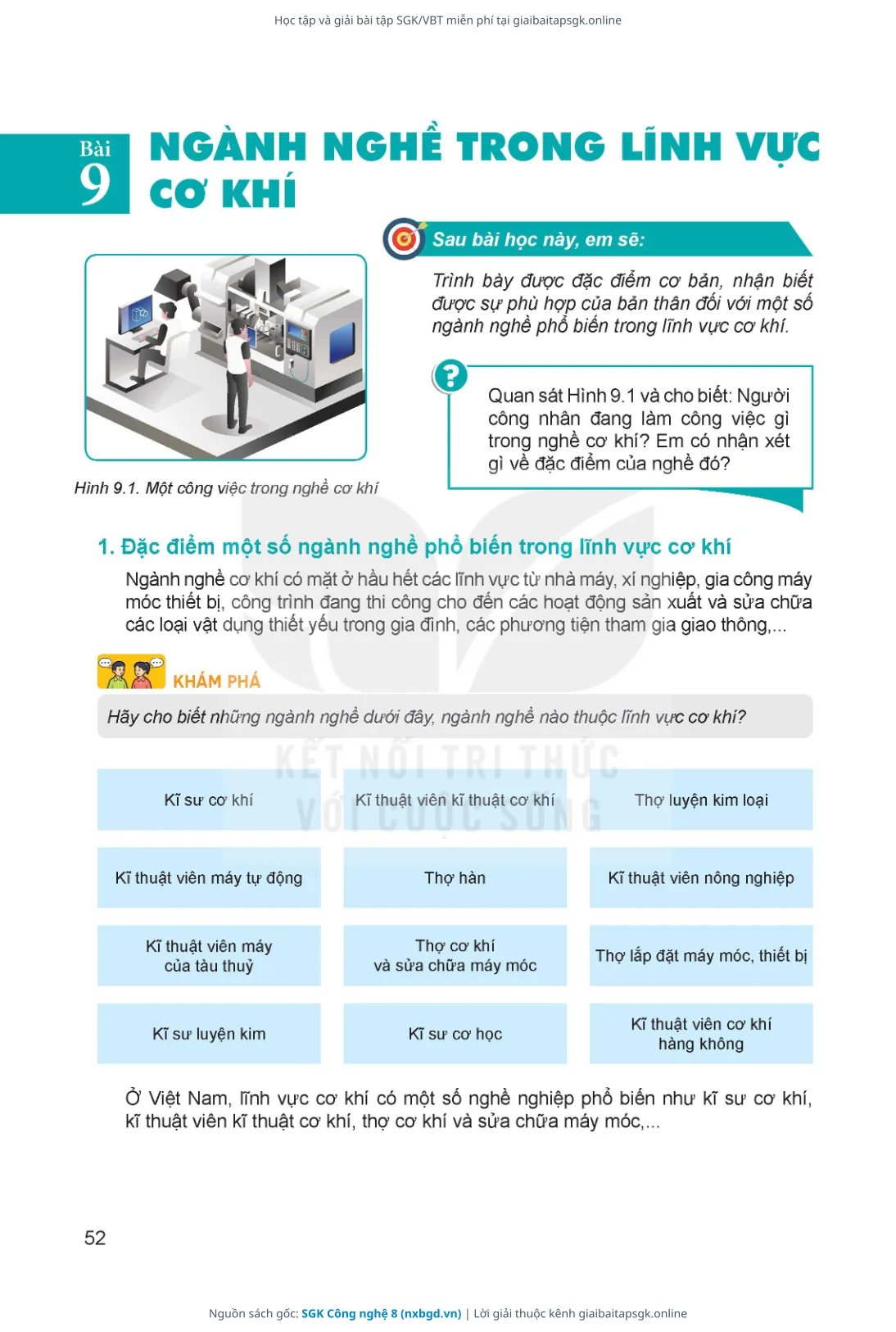 Trang 53 sách giáo khoa SGK Công nghệ 8 thu nhỏ