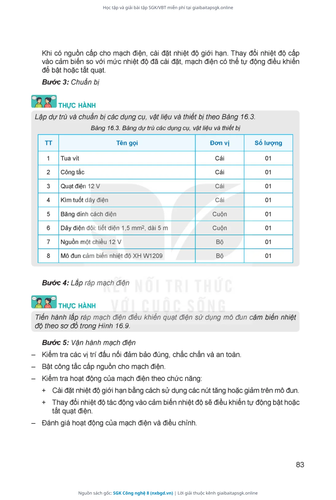 Trang 84 sách giáo khoa SGK Công nghệ 8 thu nhỏ