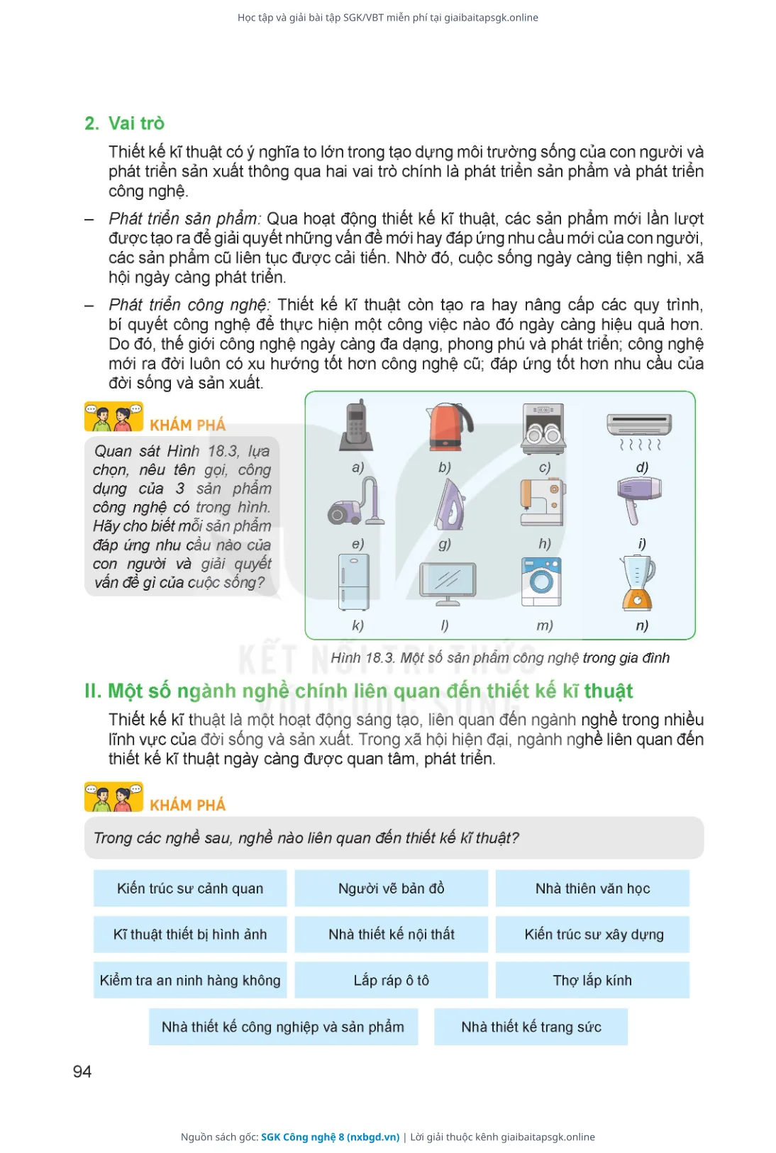 Trang 95 sách giáo khoa SGK Công nghệ 8 thu nhỏ