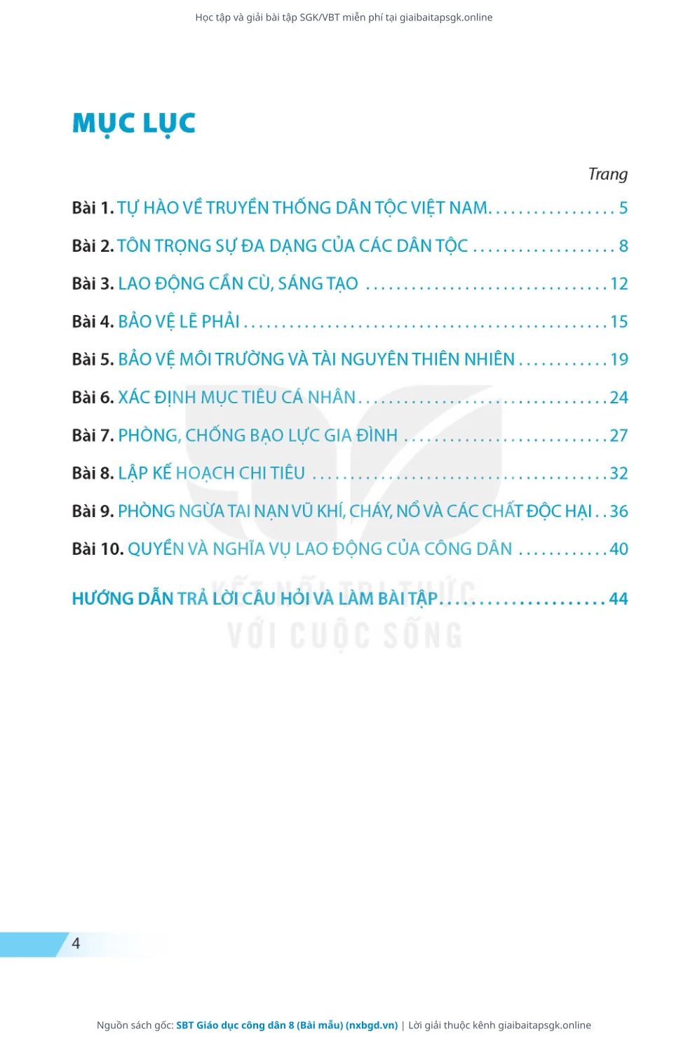 Trang 5 sách giáo khoa SBT Giáo dục công dân 8 (Bài mẫu) thu nhỏ