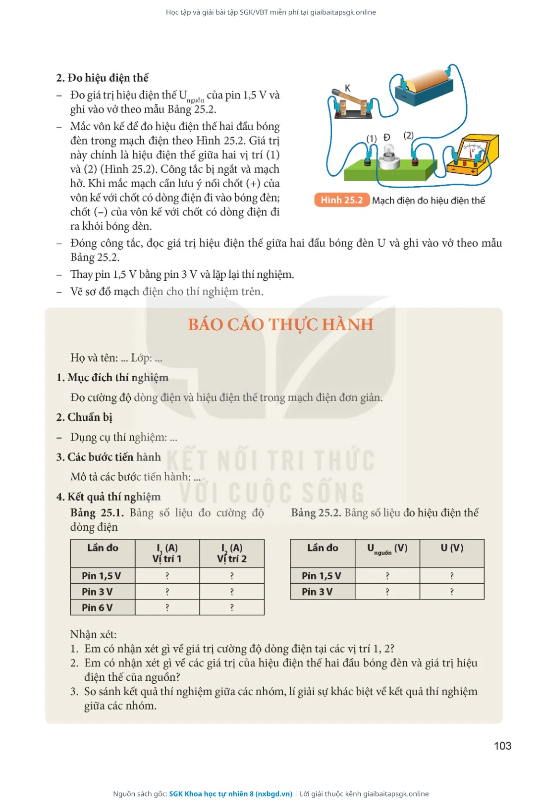 Trang 104 sách giáo khoa SGK Khoa học tự nhiên 8 thu nhỏ