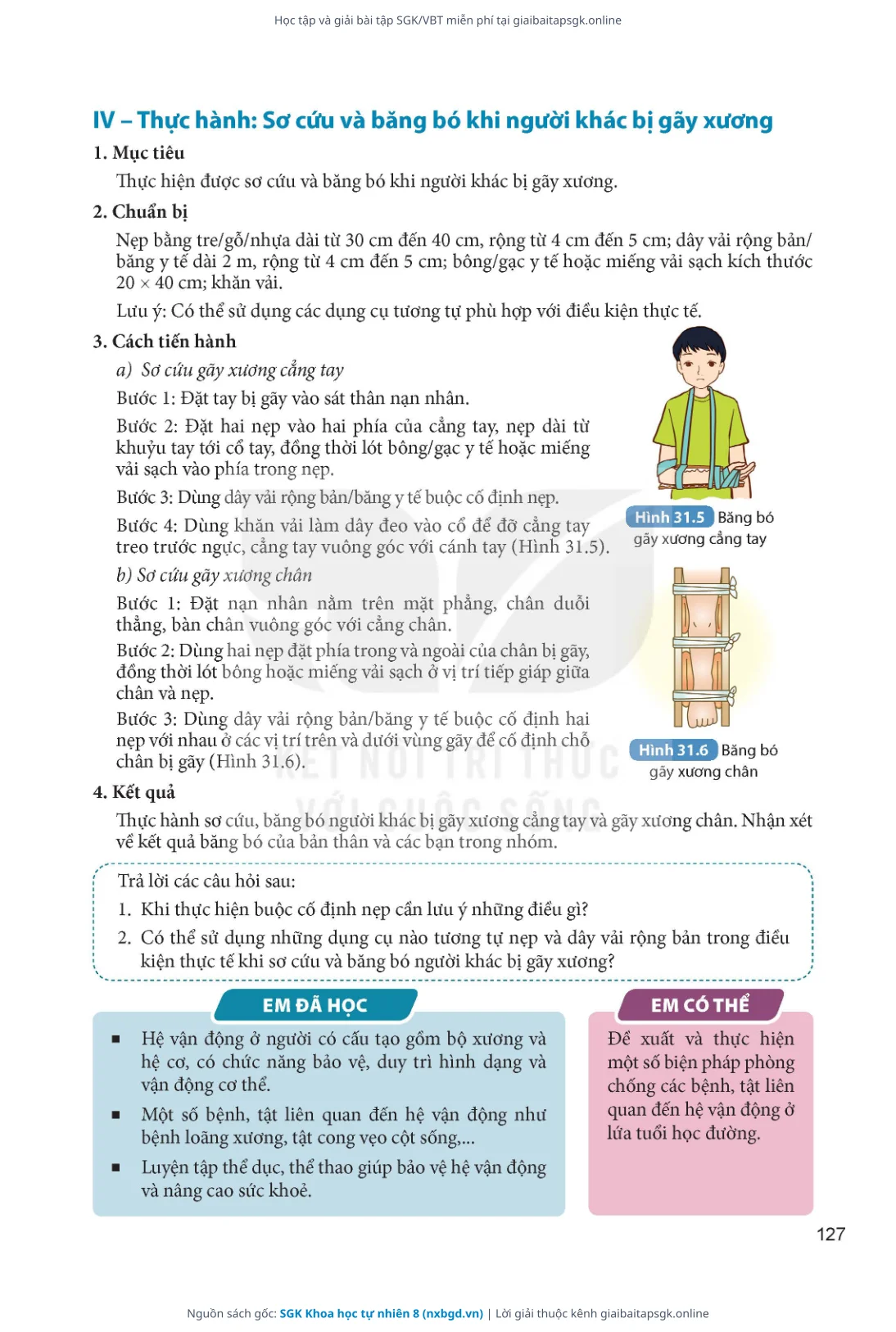 Trang 128 sách giáo khoa SGK Khoa học tự nhiên 8 thu nhỏ