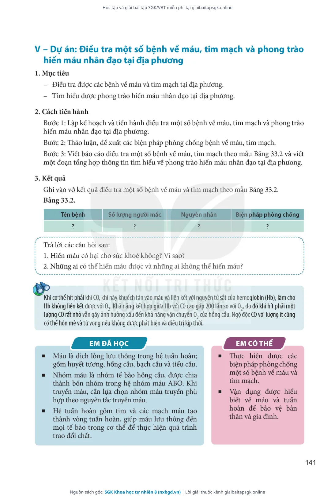 Trang 142 sách giáo khoa SGK Khoa học tự nhiên 8 thu nhỏ