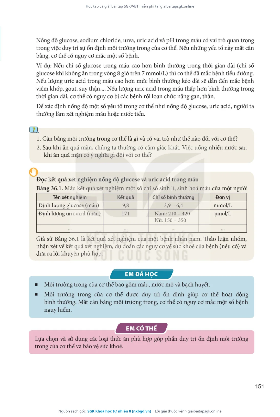 Trang 152 sách giáo khoa SGK Khoa học tự nhiên 8 thu nhỏ