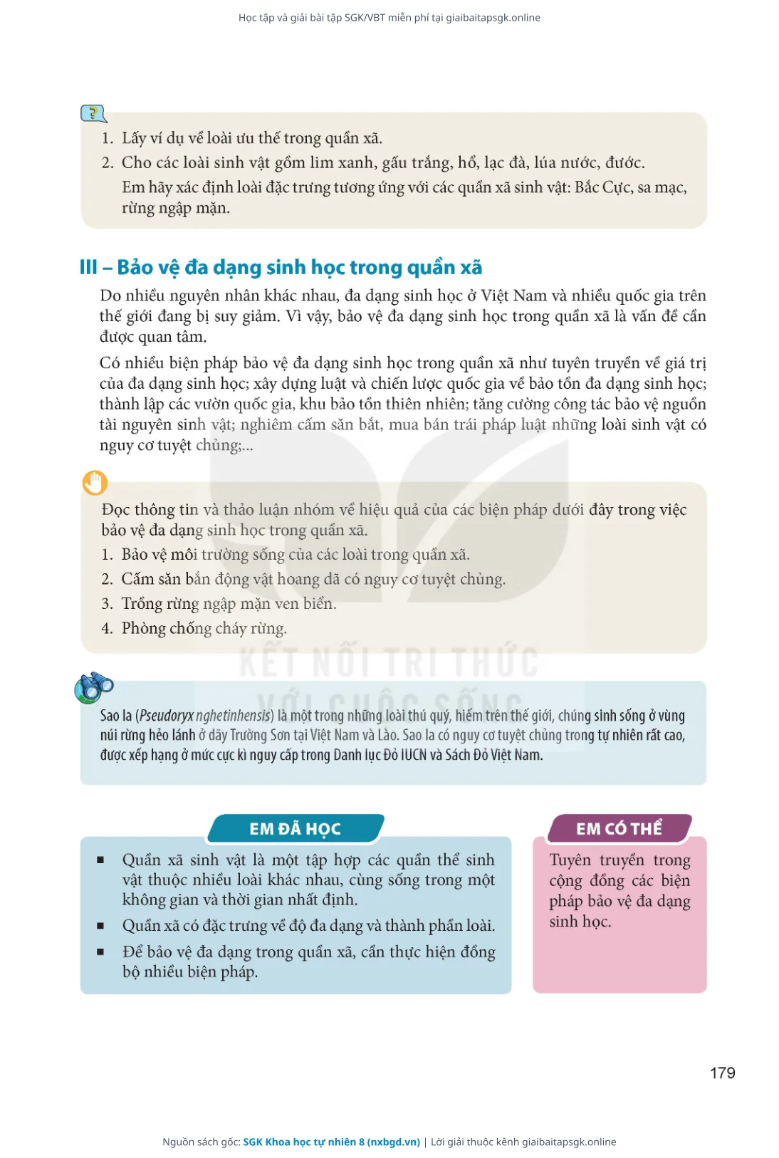 Trang 180 sách giáo khoa SGK Khoa học tự nhiên 8 thu nhỏ