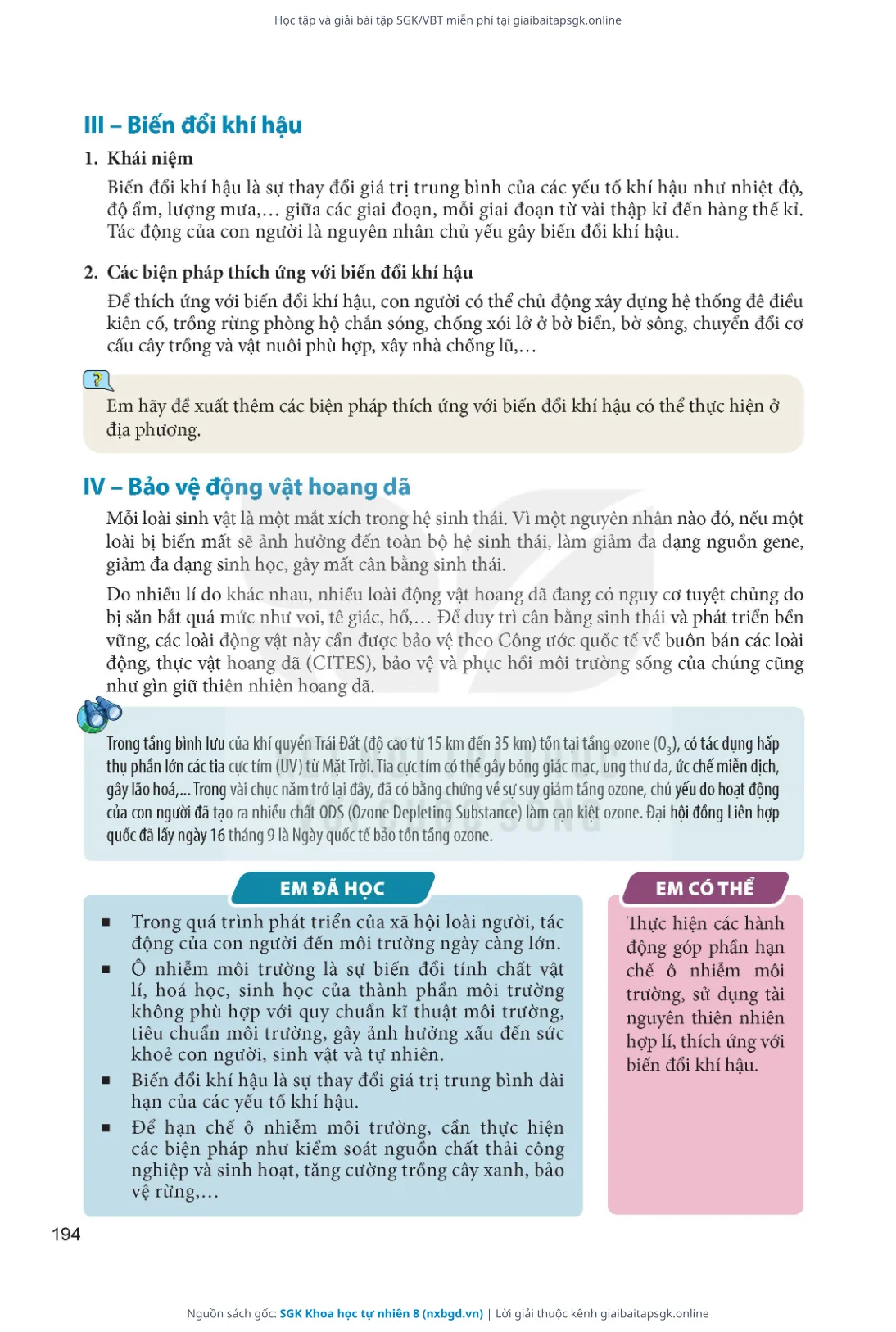 Trang 195 sách giáo khoa SGK Khoa học tự nhiên 8 thu nhỏ