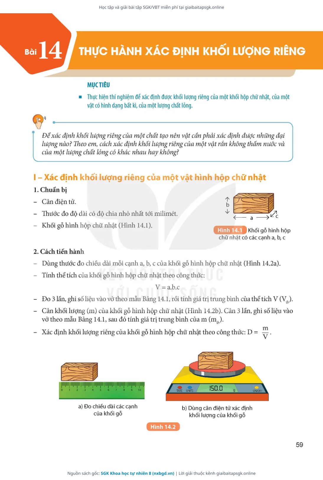 Trang 60 sách giáo khoa SGK Khoa học tự nhiên 8 thu nhỏ