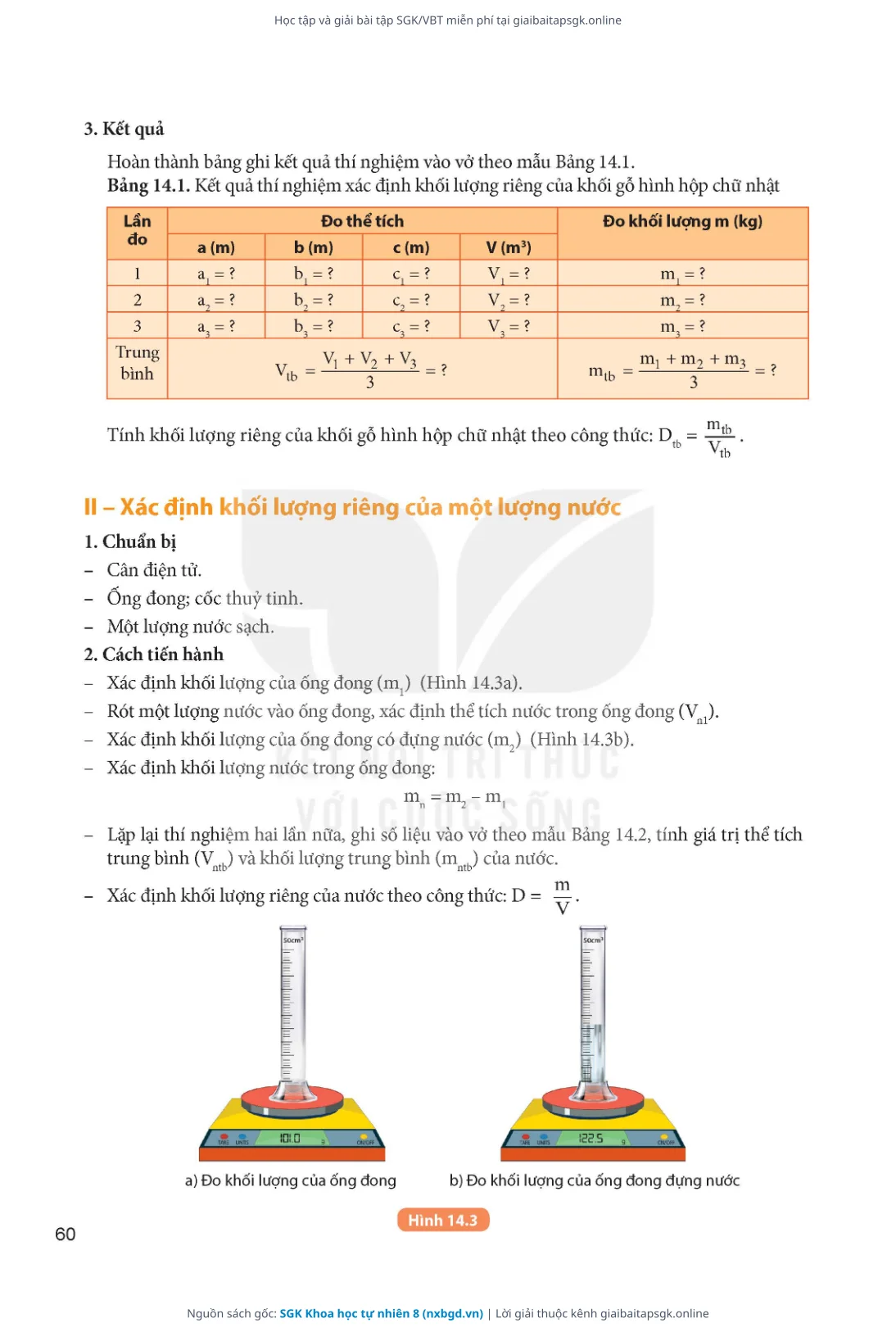 Trang 61 sách giáo khoa SGK Khoa học tự nhiên 8 thu nhỏ