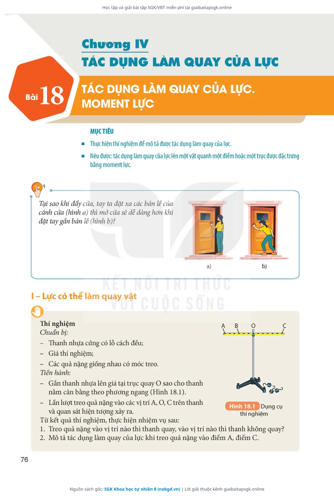 Trang 77 sách giáo khoa SGK Khoa học tự nhiên 8 thu nhỏ