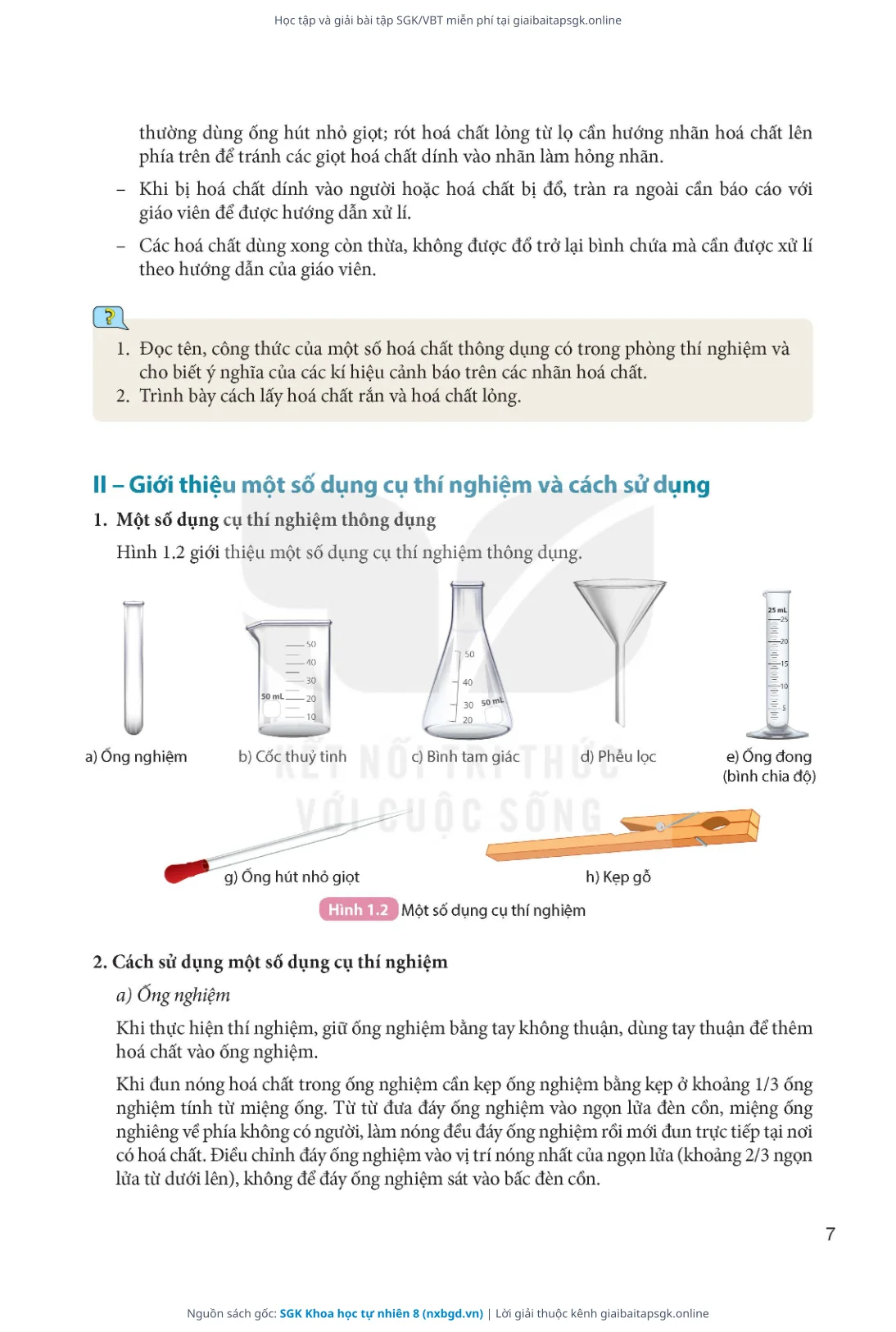 Trang 8 sách giáo khoa SGK Khoa học tự nhiên 8 thu nhỏ