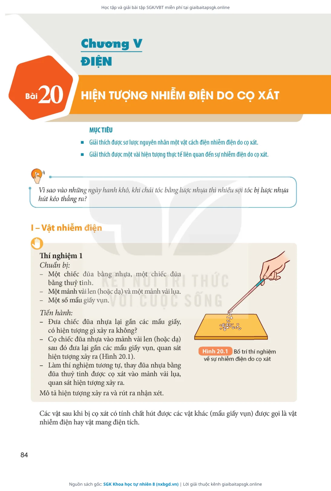 Trang 85 sách giáo khoa SGK Khoa học tự nhiên 8 thu nhỏ