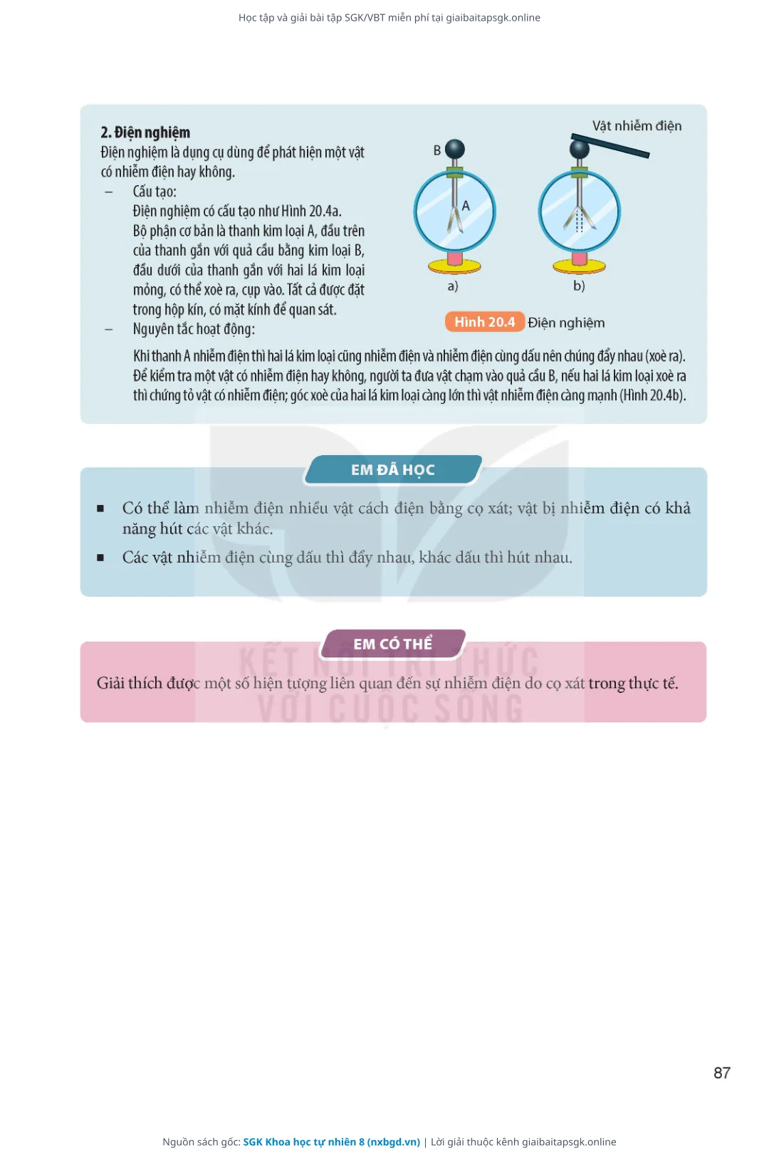Trang 88 sách giáo khoa SGK Khoa học tự nhiên 8 thu nhỏ