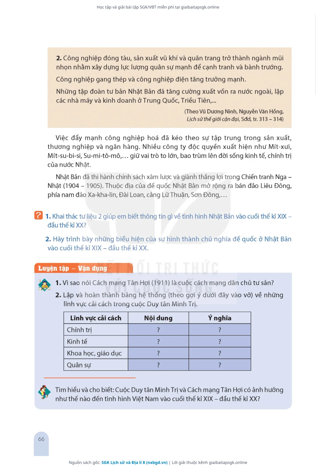 Trang 67 sách giáo khoa SGK Lịch sử và Địa lí 8 bản chuẩn