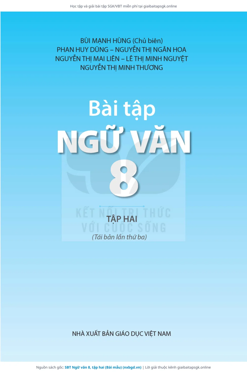 Trang 2 sách giáo khoa SBT Ngữ văn 8, tập hai (Bài mẫu) thu nhỏ