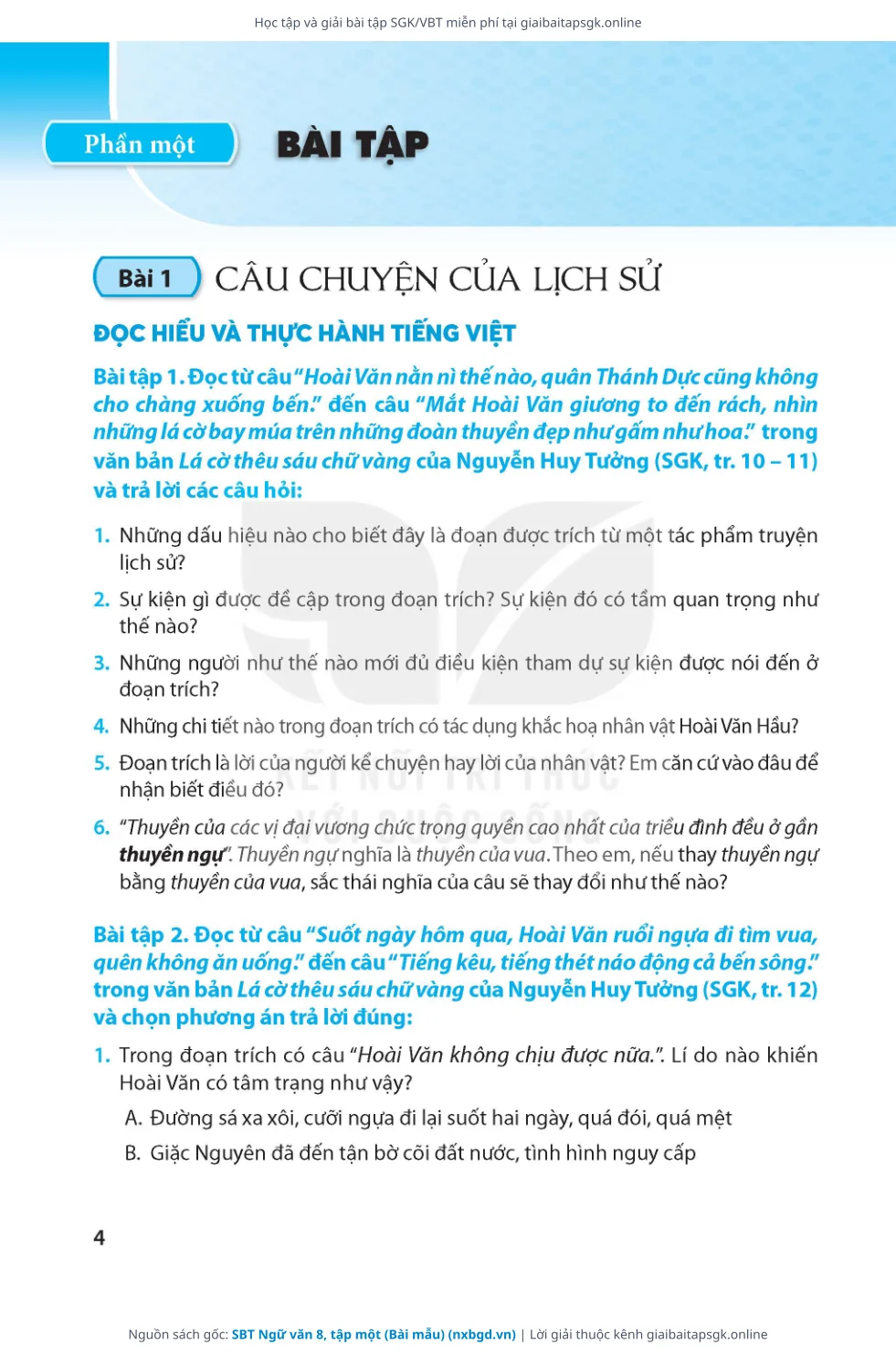 Trang 5 sách giáo khoa SBT Ngữ văn 8, tập một (Bài mẫu) thu nhỏ