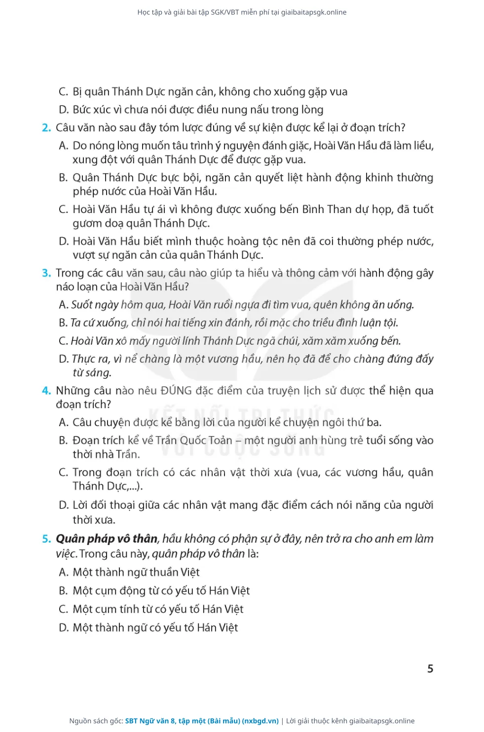 Trang 6 sách giáo khoa SBT Ngữ văn 8, tập một (Bài mẫu) thu nhỏ