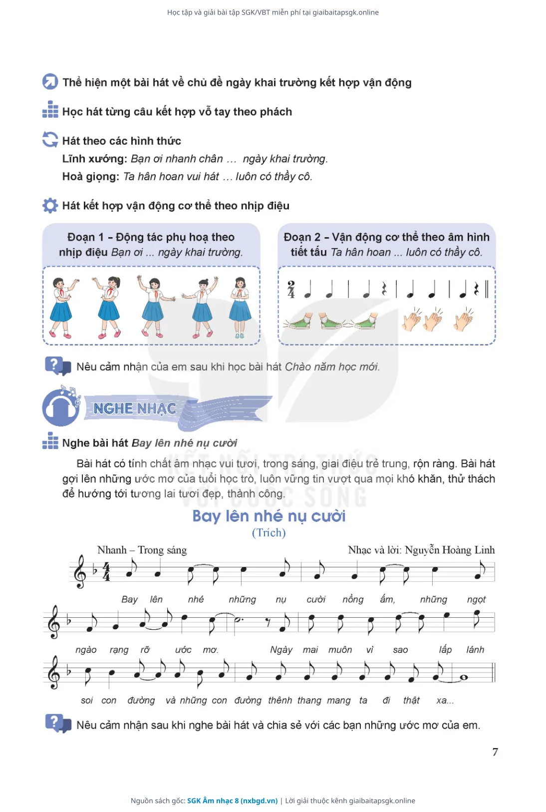 Trang 8 sách giáo khoa SGK Âm nhạc 8 thu nhỏ