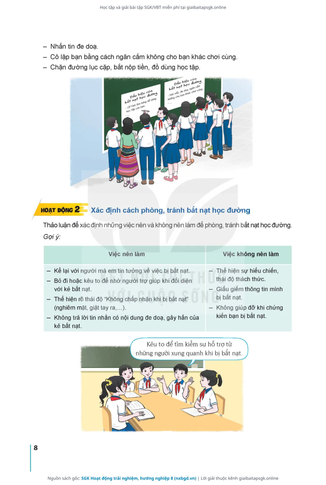 Trang 10 sách giáo khoa SGK Hoạt động trải nghiệm, hướng nghiệp 8 thu nhỏ