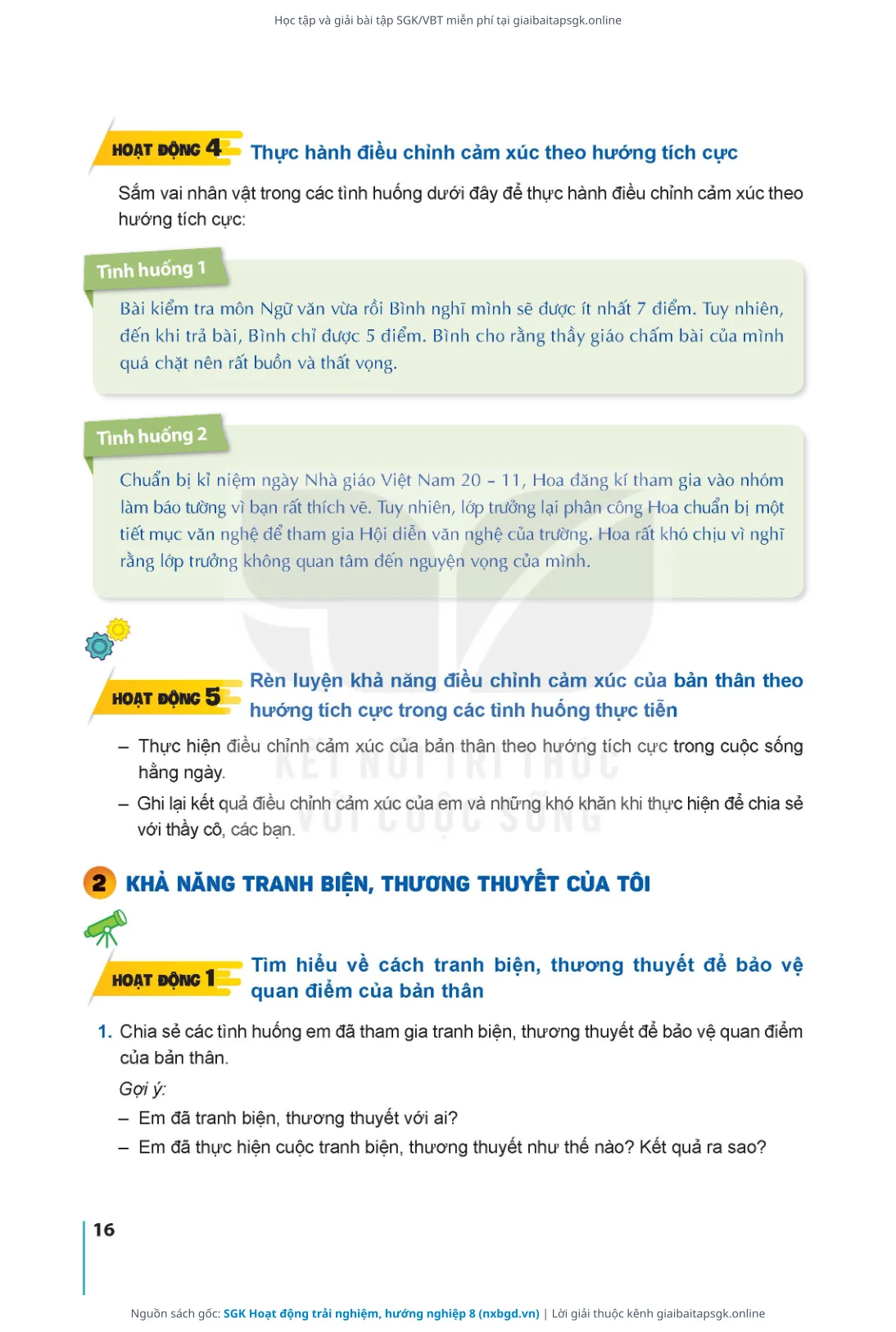 Trang 18 sách giáo khoa SGK Hoạt động trải nghiệm, hướng nghiệp 8 thu nhỏ