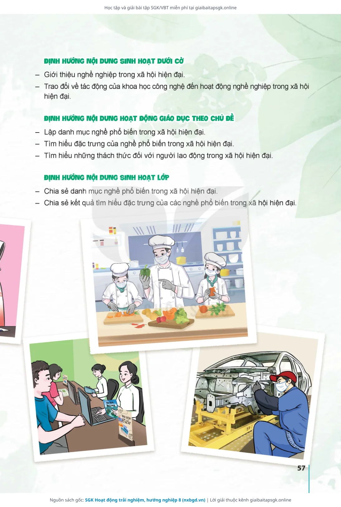 Trang 59 sách giáo khoa SGK Hoạt động trải nghiệm, hướng nghiệp 8 thu nhỏ