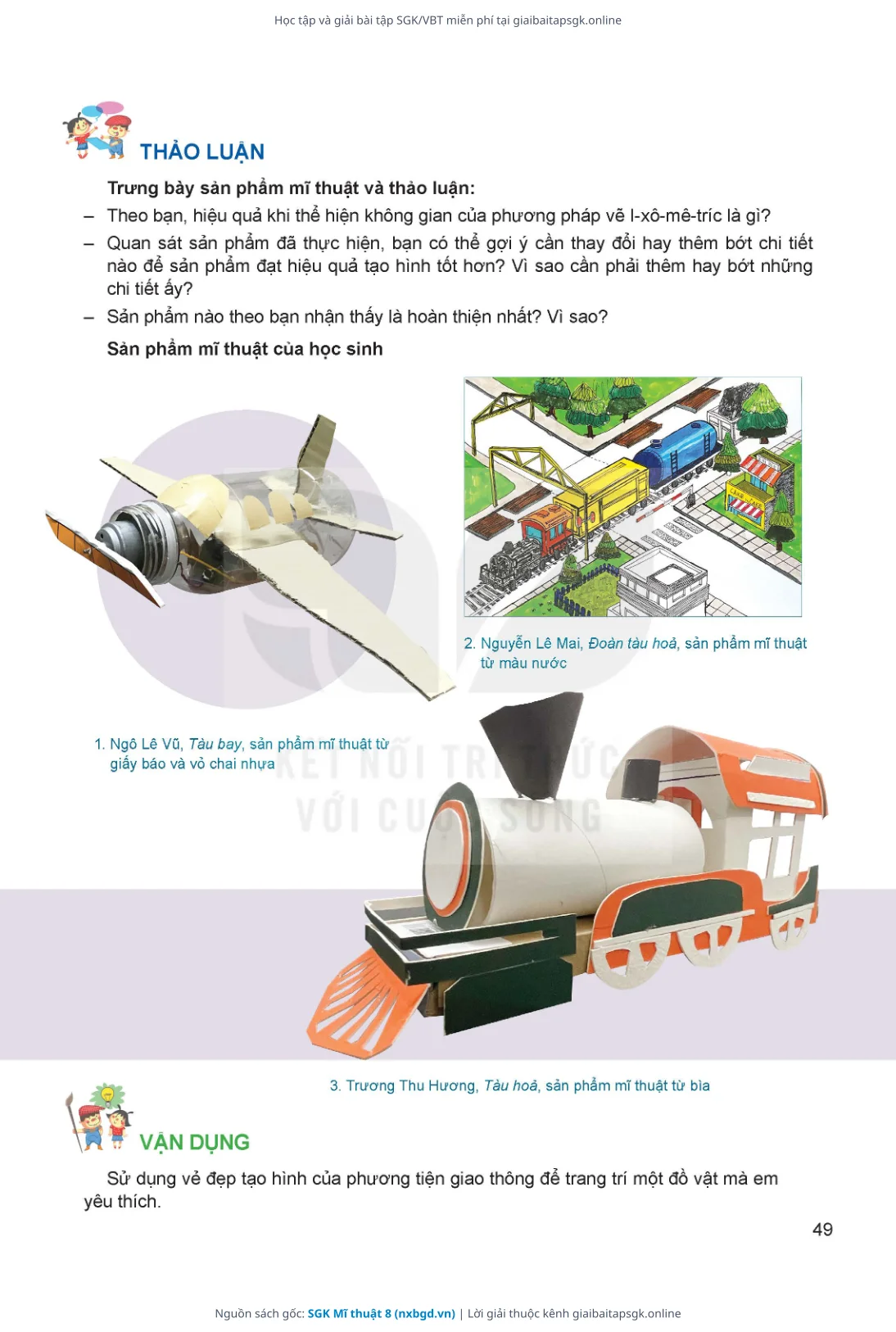 Trang 50 sách giáo khoa SGK Mĩ thuật 8 thu nhỏ