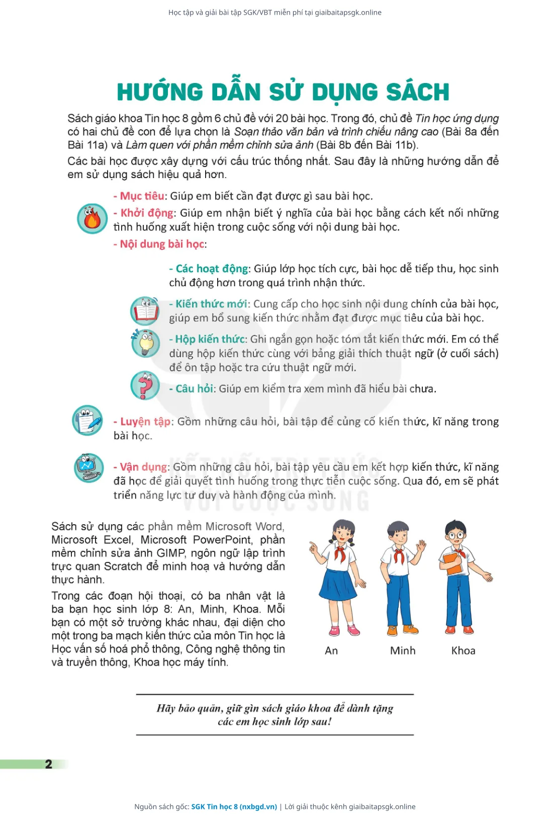Trang 3 sách giáo khoa SGK Tin học 8 thu nhỏ