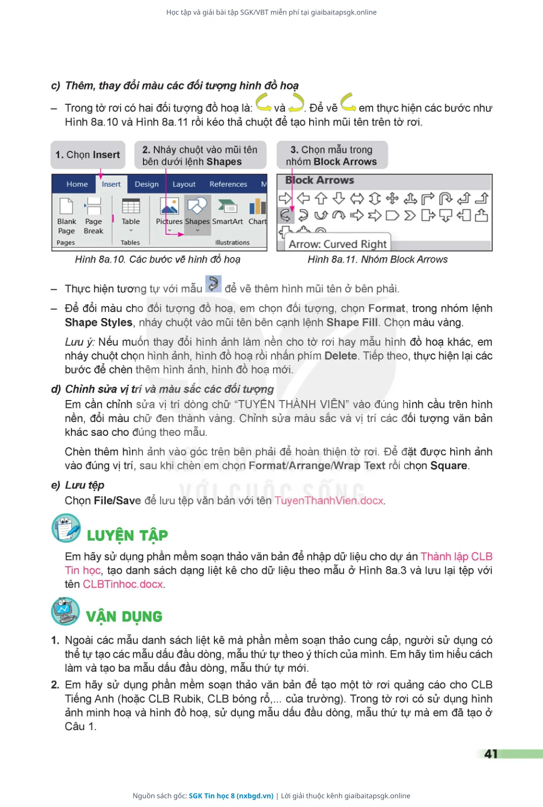 Trang 42 sách giáo khoa SGK Tin học 8 thu nhỏ