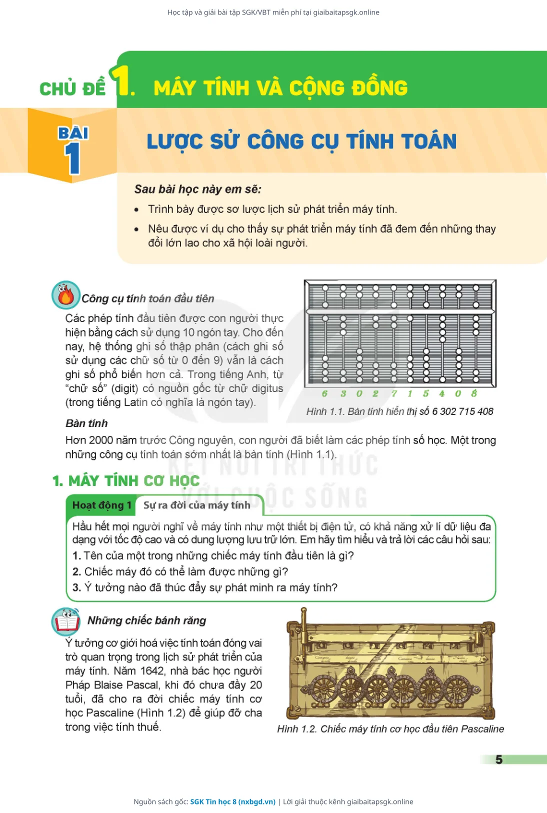Trang 5 sách giáo khoa SGK Tin học 8 bản chuẩn