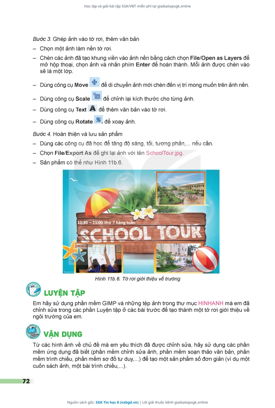 Trang 73 sách giáo khoa SGK Tin học 8 thu nhỏ