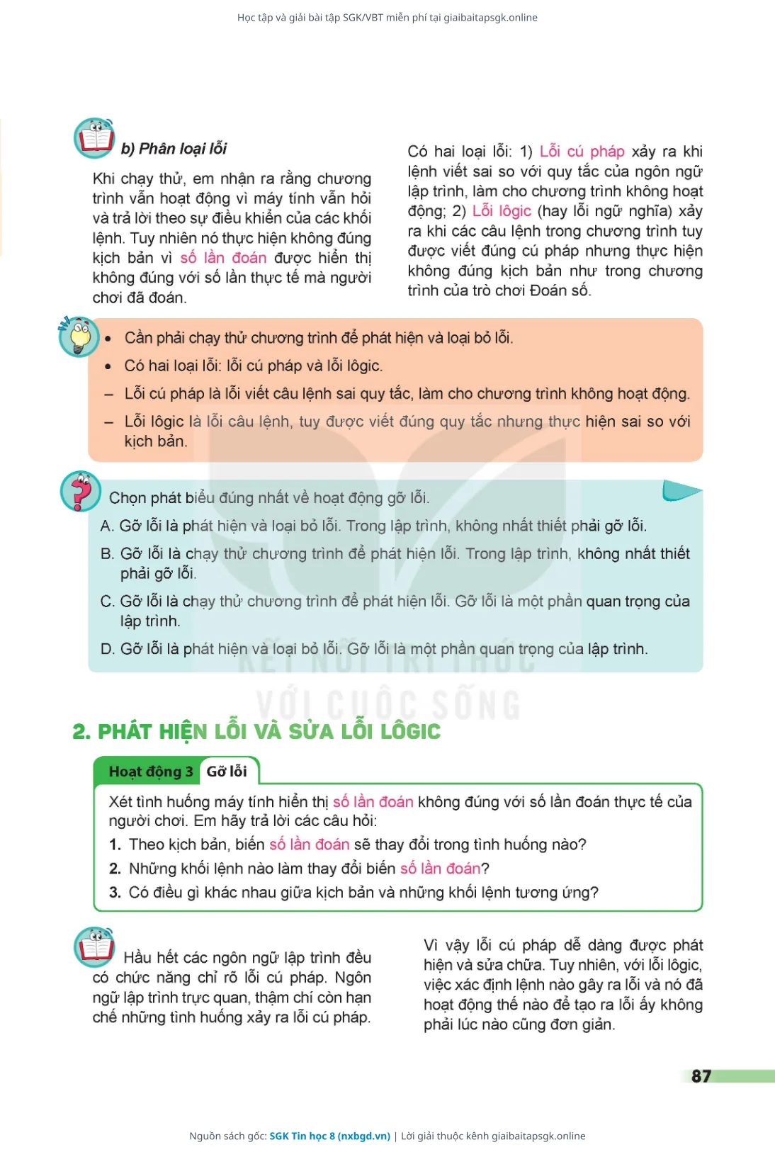 Trang 88 sách giáo khoa SGK Tin học 8 thu nhỏ
