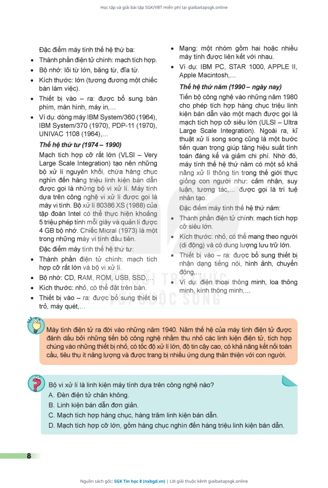 Trang 9 sách giáo khoa SGK Tin học 8 thu nhỏ