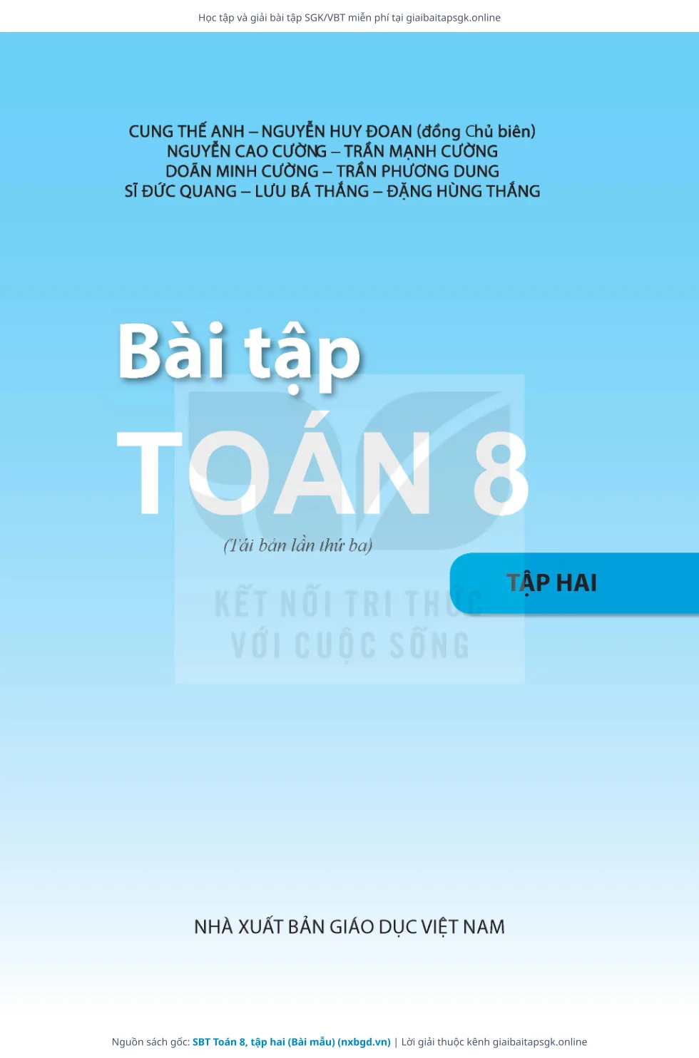 Trang 2 sách giáo khoa SBT Toán 8, tập hai (Bài mẫu) thu nhỏ