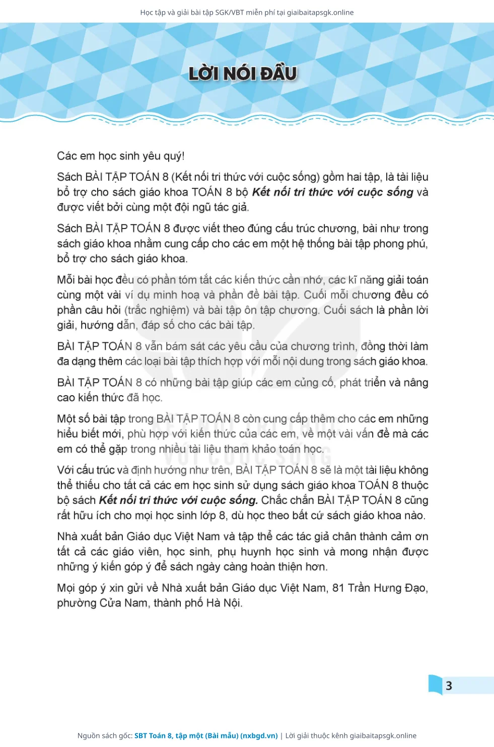 Trang 4 sách giáo khoa SBT Toán 8, tập một (Bài mẫu) thu nhỏ