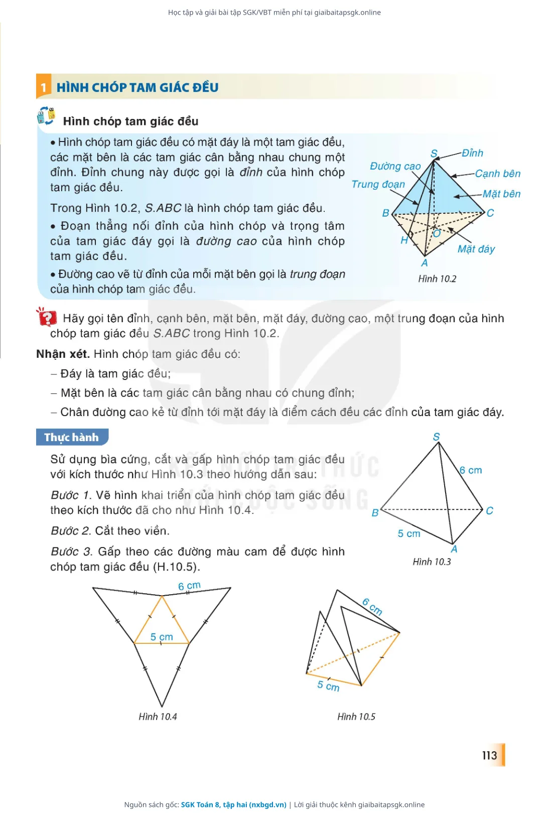 Trang 114 sách giáo khoa SGK Toán 8, tập hai thu nhỏ