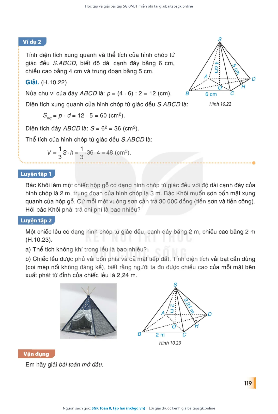 Trang 120 sách giáo khoa SGK Toán 8, tập hai thu nhỏ