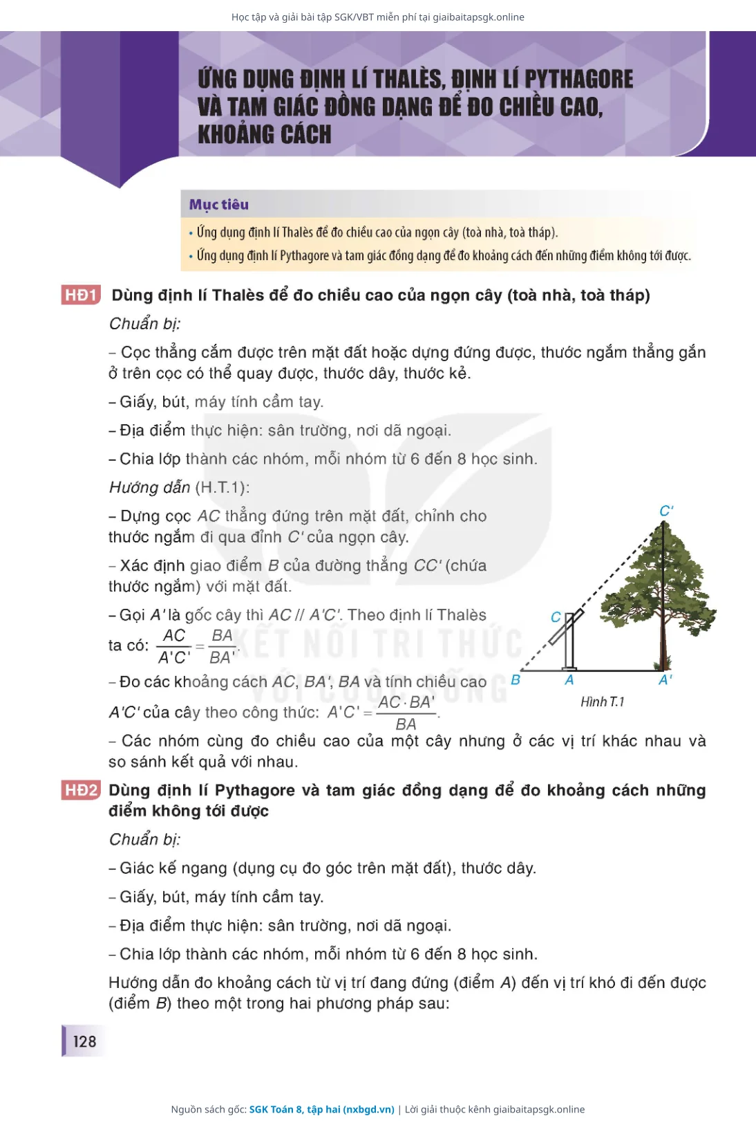 Trang 129 sách giáo khoa SGK Toán 8, tập hai thu nhỏ