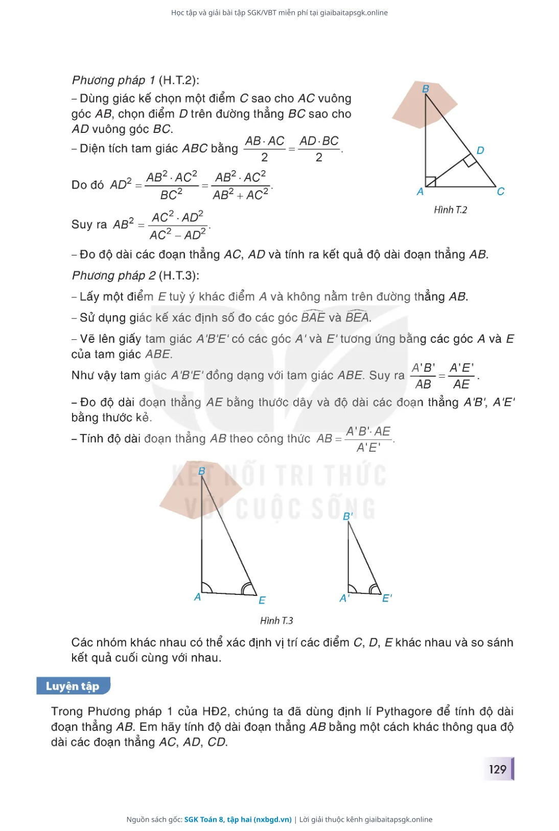 Trang 130 sách giáo khoa SGK Toán 8, tập hai thu nhỏ