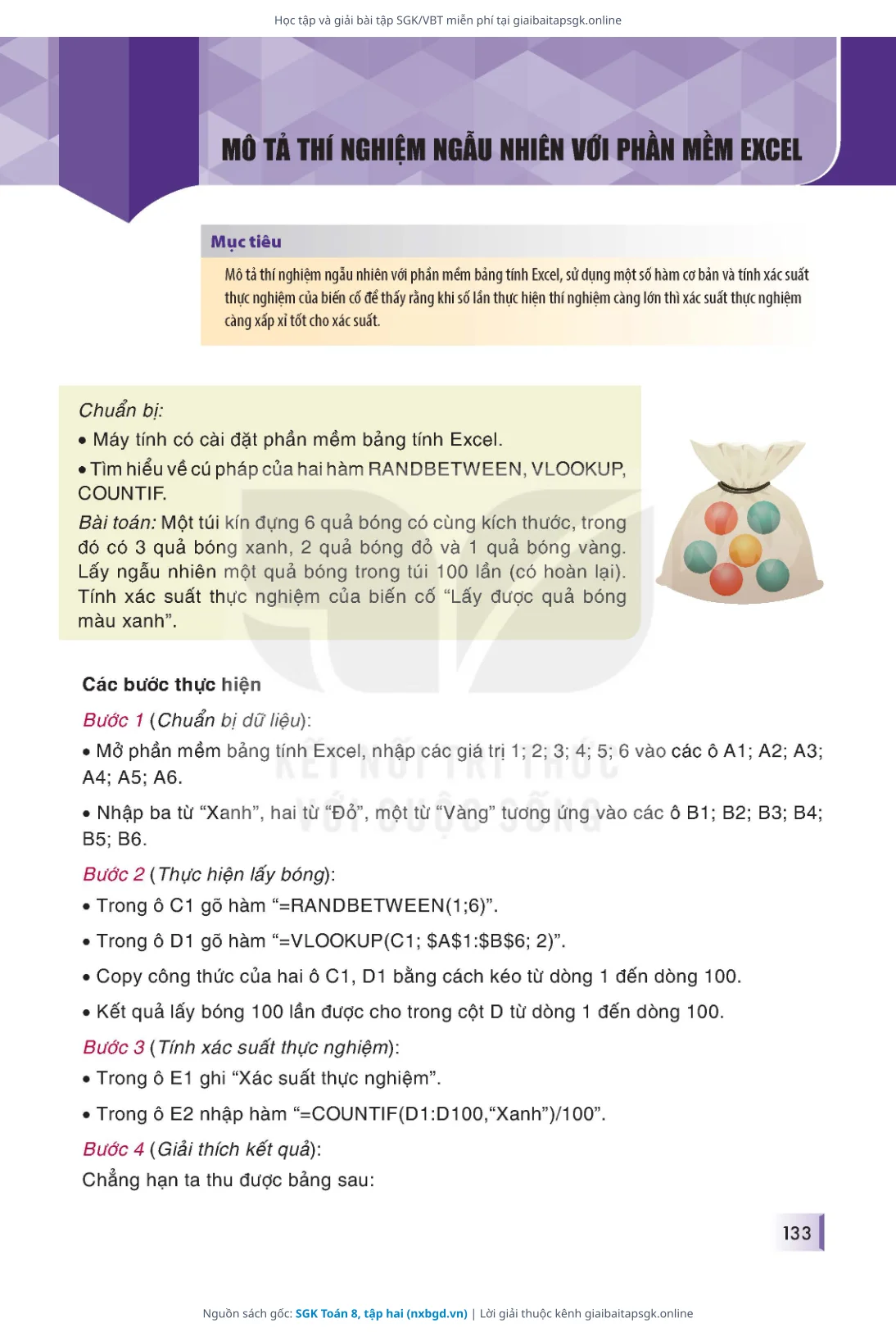 Trang 134 sách giáo khoa SGK Toán 8, tập hai thu nhỏ