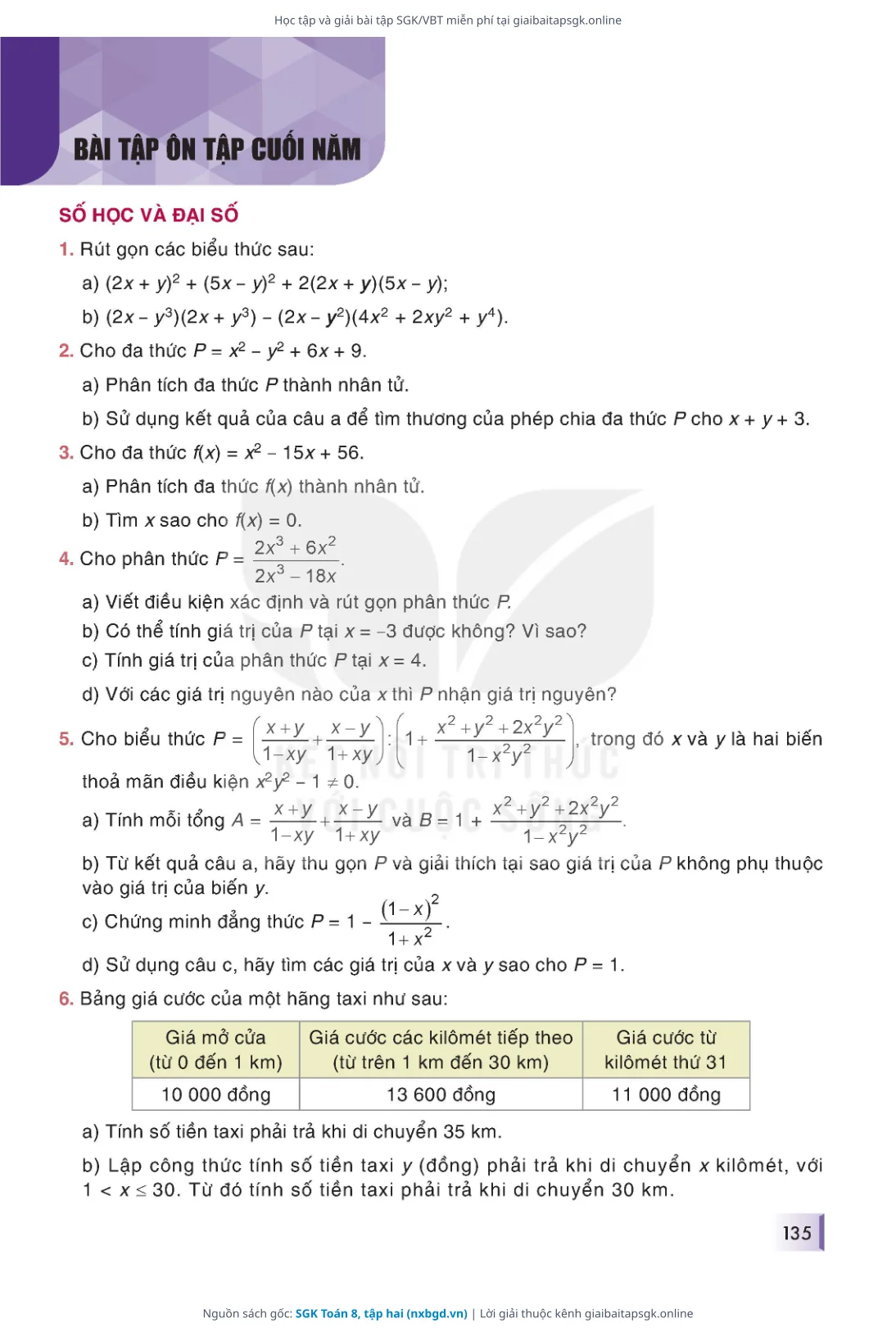 Trang 136 sách giáo khoa SGK Toán 8, tập hai thu nhỏ