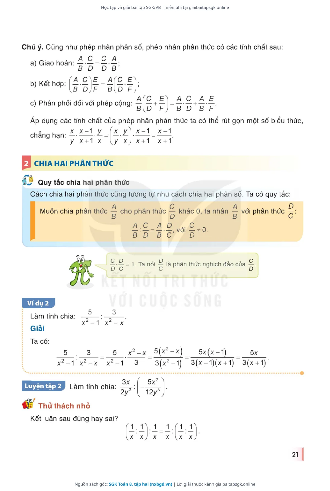 Trang 22 sách giáo khoa SGK Toán 8, tập hai thu nhỏ