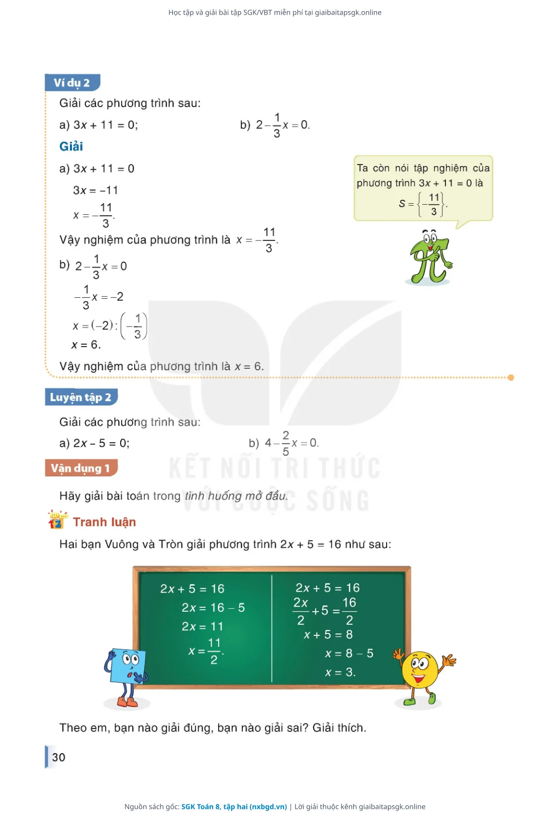Trang 31 sách giáo khoa SGK Toán 8, tập hai thu nhỏ