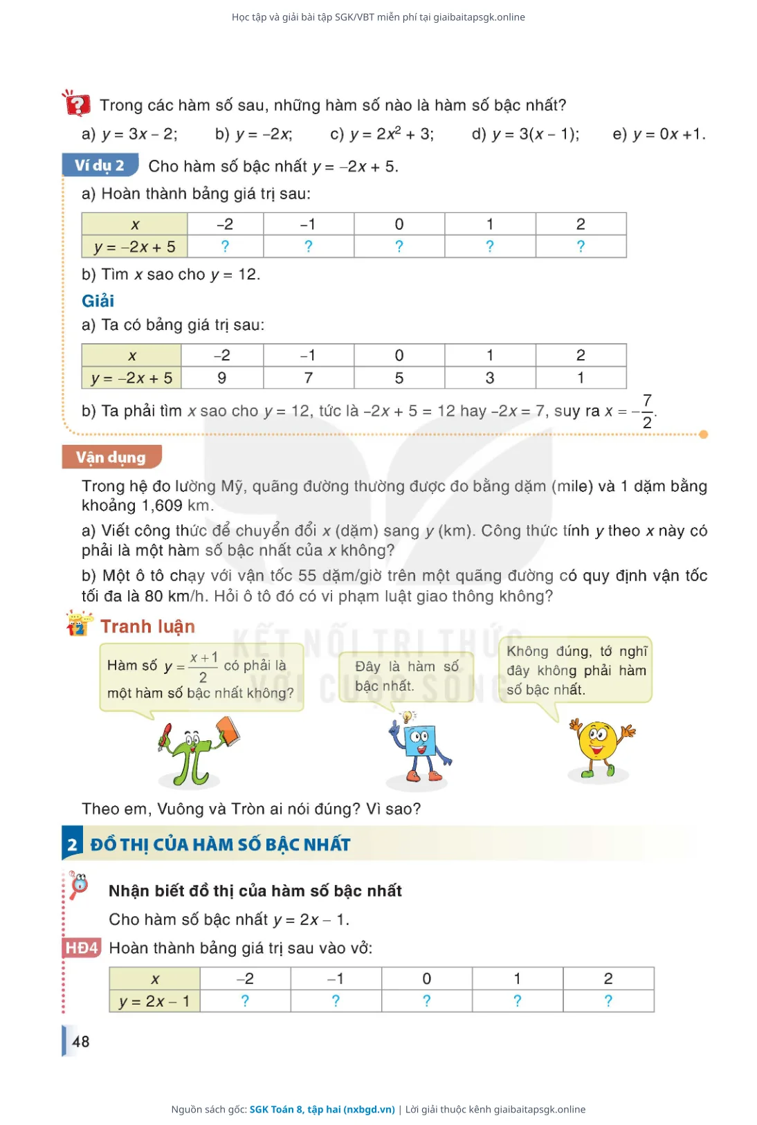 Trang 49 sách giáo khoa SGK Toán 8, tập hai thu nhỏ