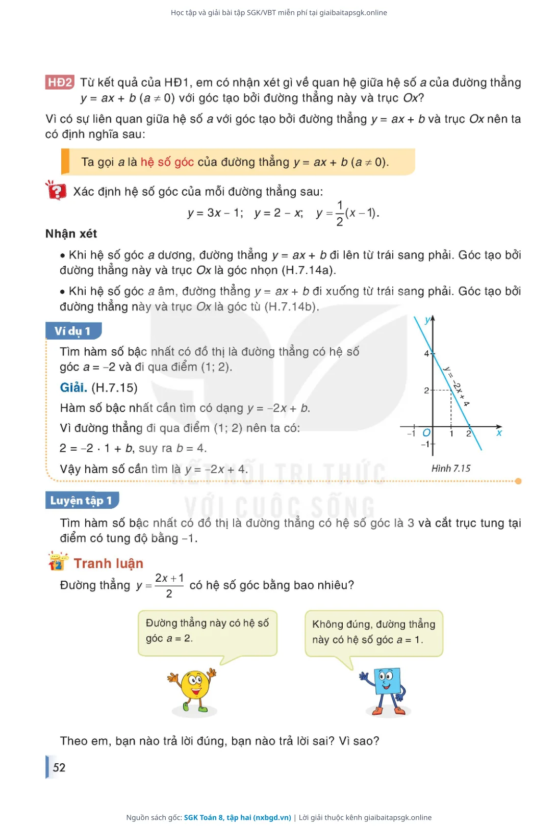 Trang 53 sách giáo khoa SGK Toán 8, tập hai thu nhỏ