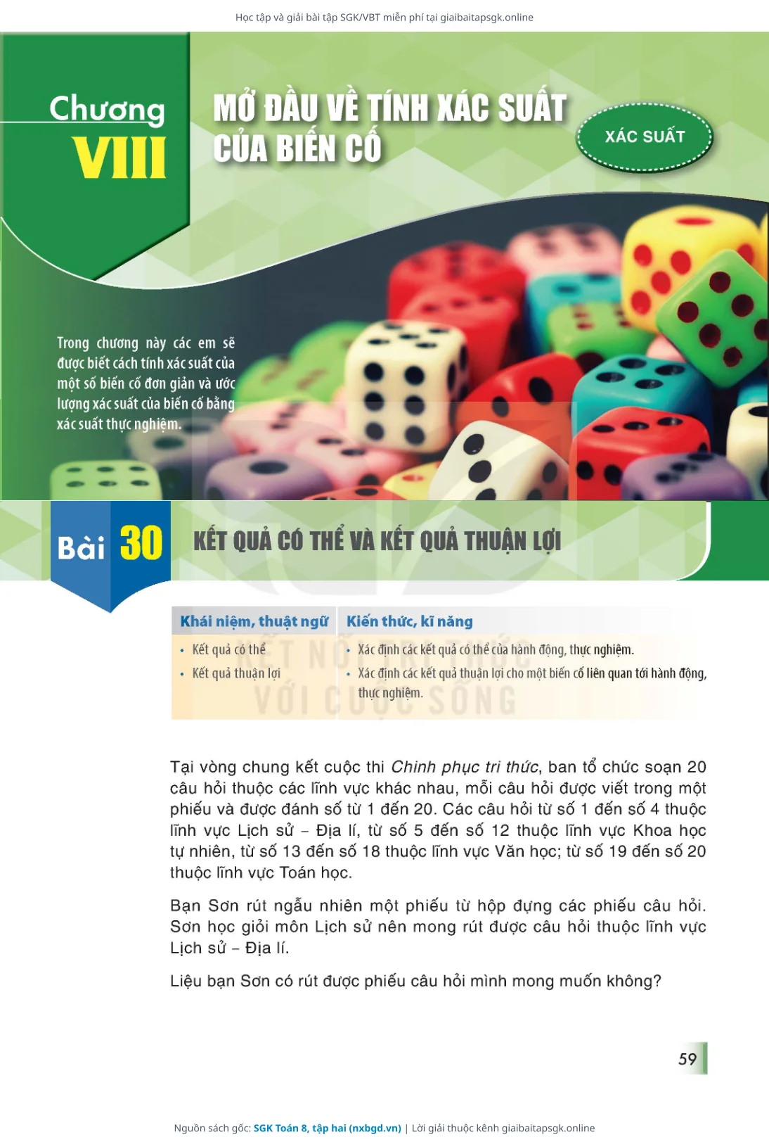 Trang 60 sách giáo khoa SGK Toán 8, tập hai thu nhỏ