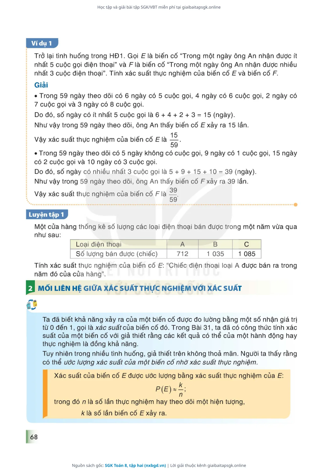 Trang 69 sách giáo khoa SGK Toán 8, tập hai thu nhỏ