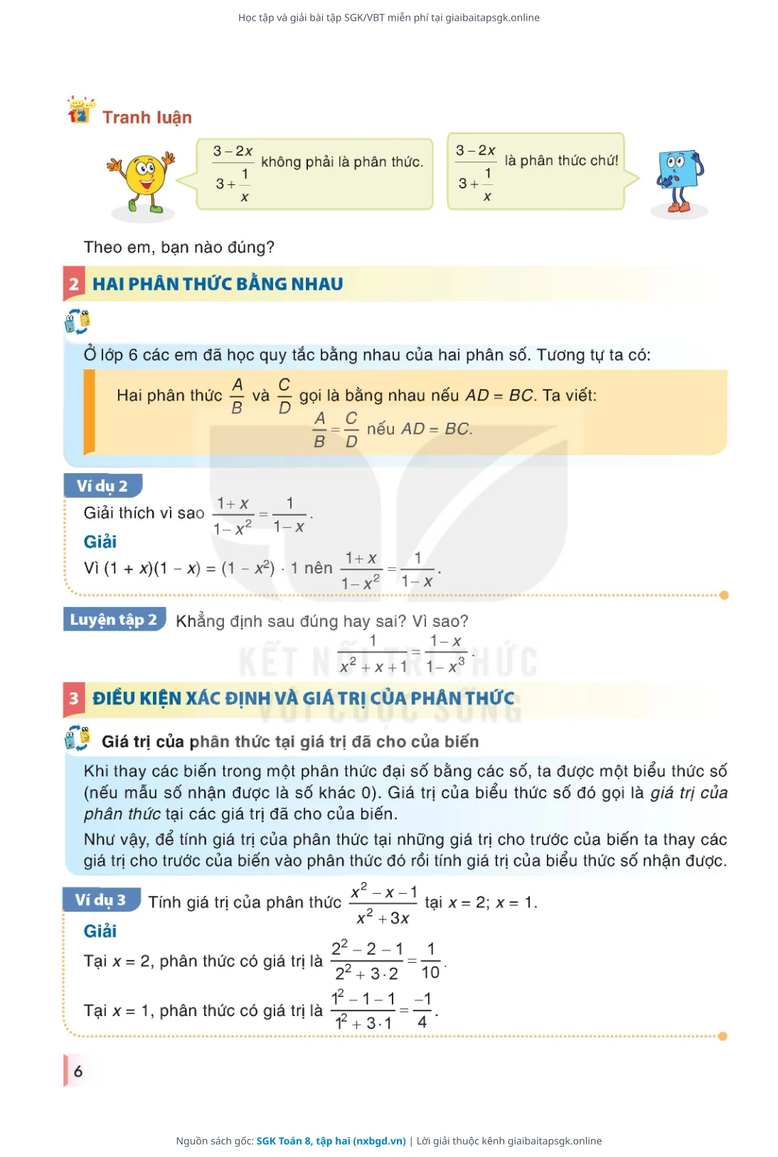 Trang 7 sách giáo khoa SGK Toán 8, tập hai thu nhỏ